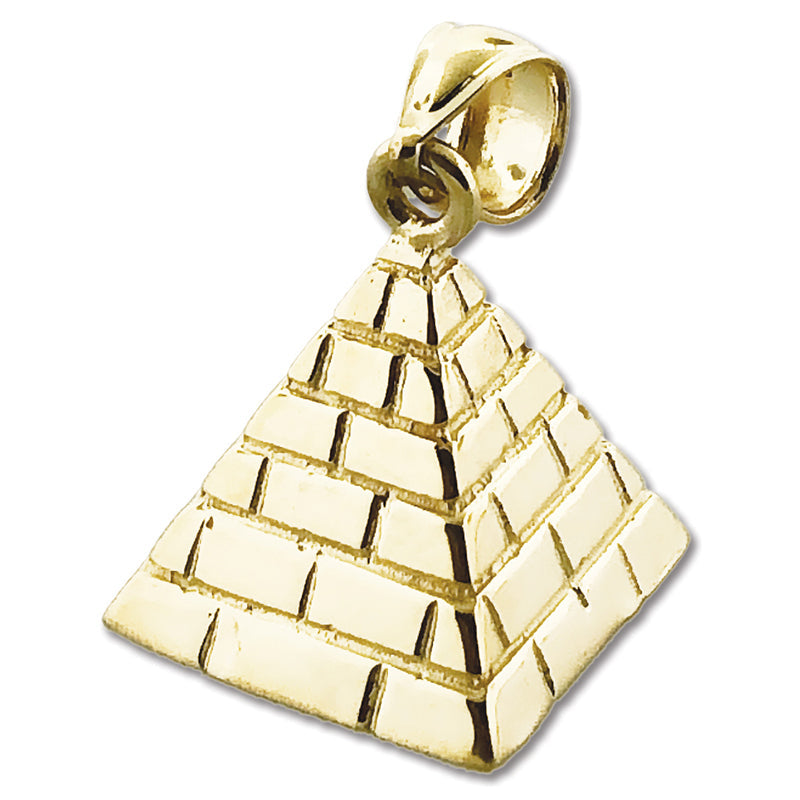 14K Gold 3D-Pyramide-Charm im ägyptischen Stil