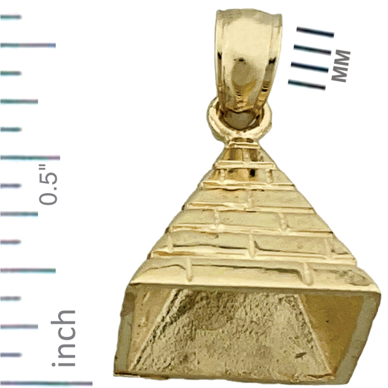 14K Gold 3D-Pyramide-Charm im ägyptischen Stil