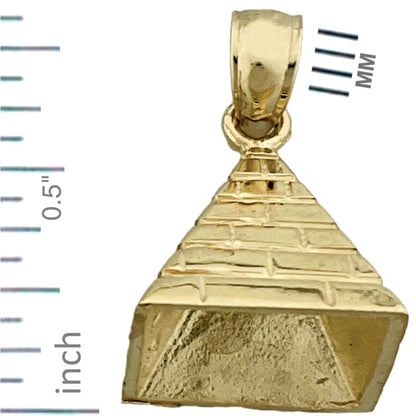 14K Gold 3D-Pyramide-Charm im ägyptischen Stil