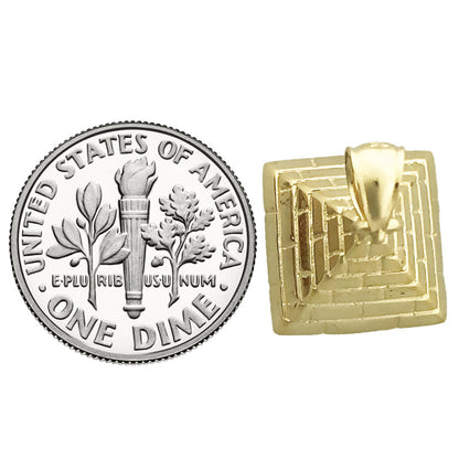 14K Gold 3D-Pyramide-Charm im ägyptischen Stil