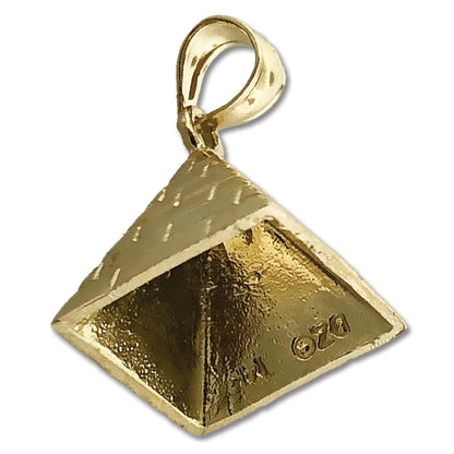 14K Gold 3D-Pyramide-Charm im ägyptischen Stil