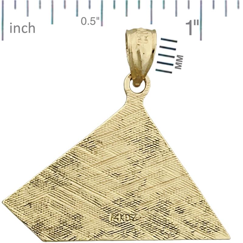 14K Gold 30MM Ägyptischer Pyramiden-Anhänger