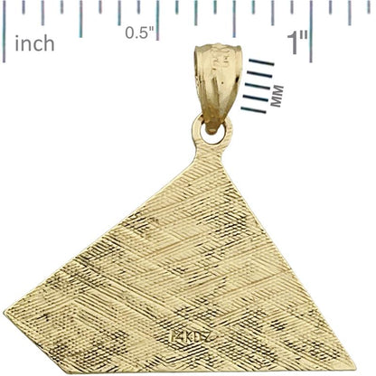 14K Gold 30MM Ägyptischer Pyramiden-Anhänger