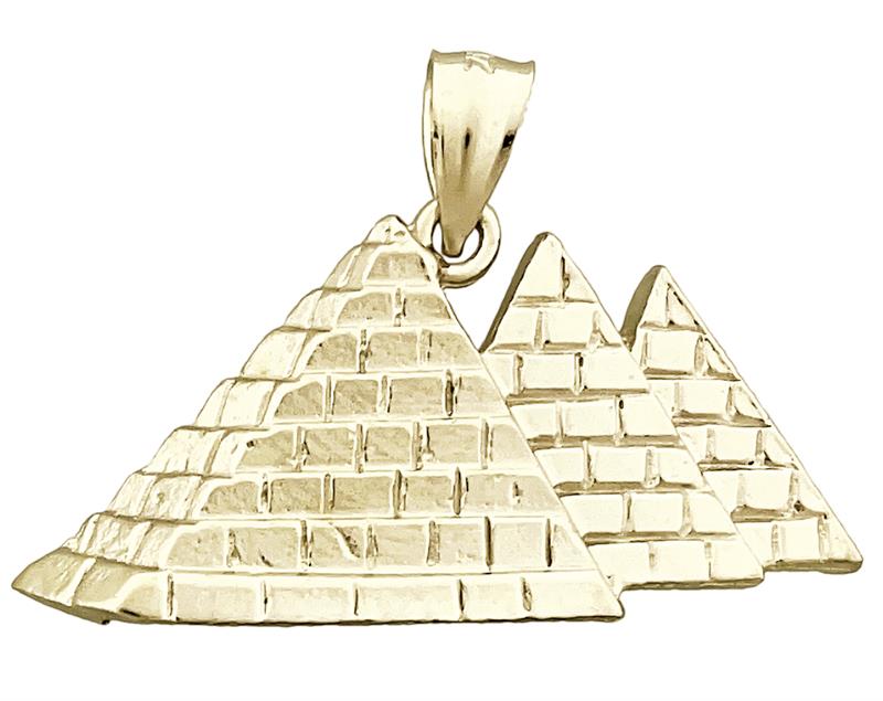 14K Gold Anhänger mit drei ägyptischen Pyramiden