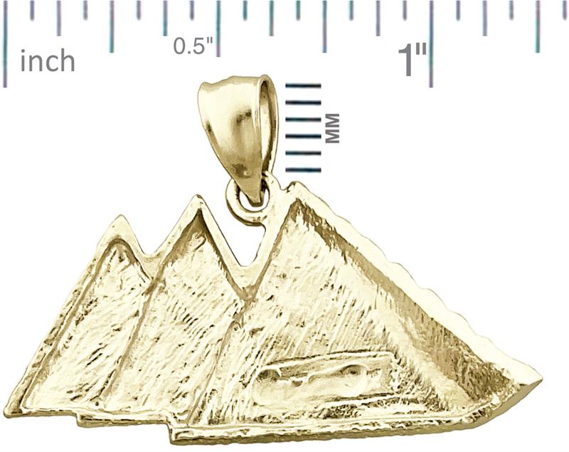 14K Gold Anhänger mit drei ägyptischen Pyramiden