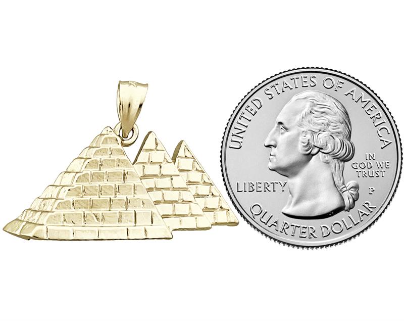 14K Gold Anhänger mit drei ägyptischen Pyramiden