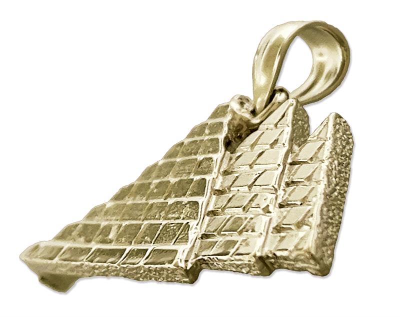 14K Gold Anhänger mit drei ägyptischen Pyramiden