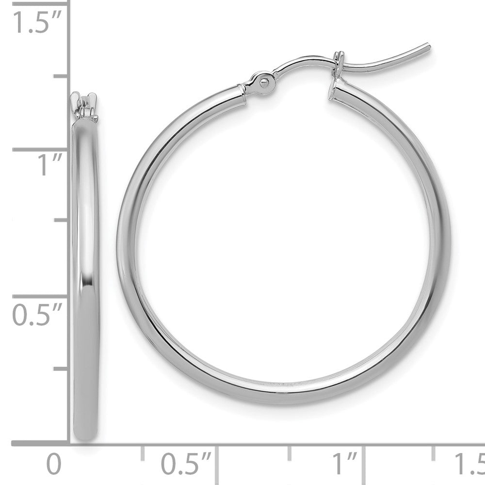 14K Weißgold 2x30mm Creolen