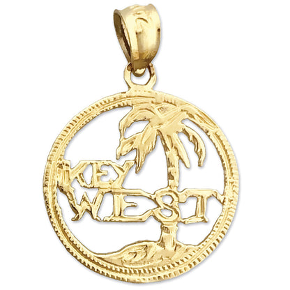 14K Gold Key West Island Charm-Anhänger