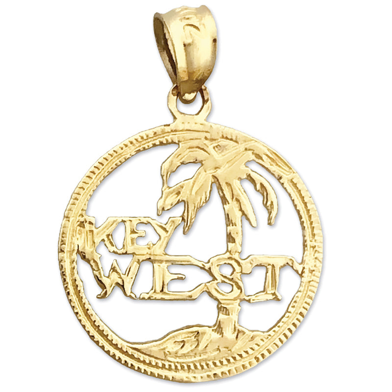 14K Gold Key West Island Charm-Anhänger