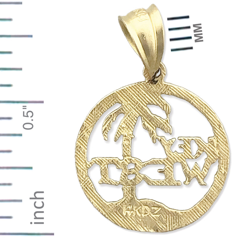 14K Gold Key West Island Charm-Anhänger