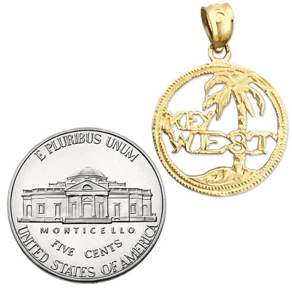 14K Gold Key West Island Charm-Anhänger