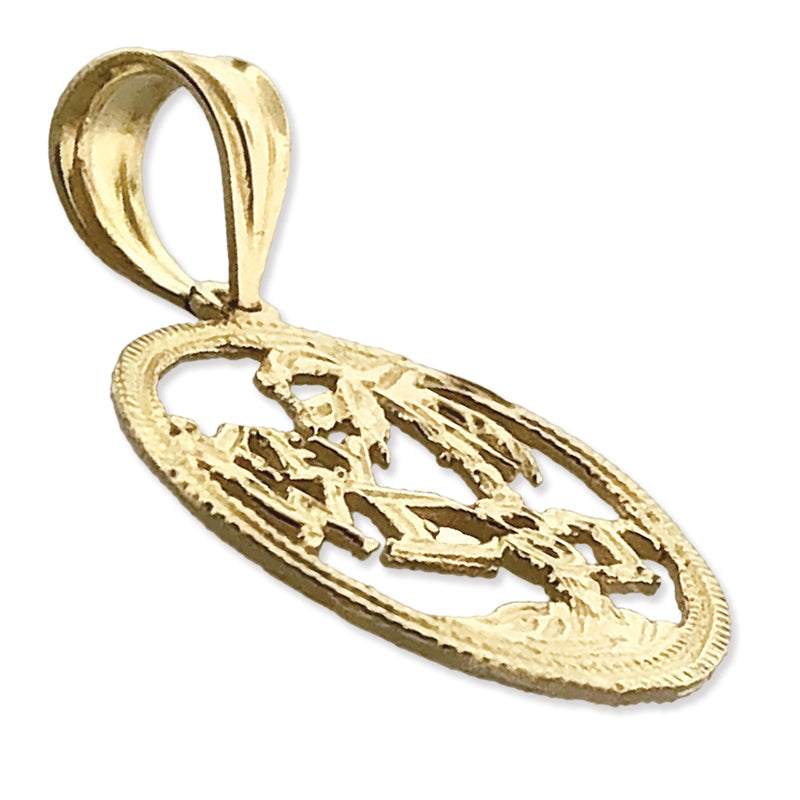14K Gold Key West Island Charm-Anhänger