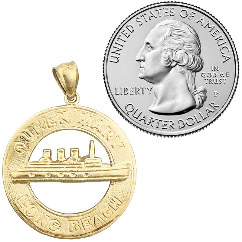 14K Gold Anhänger "Queen Mary Long Beach