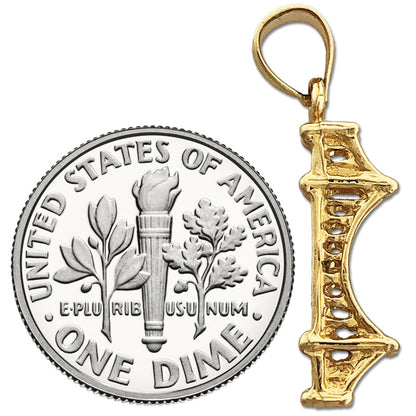 14K Gold 3D Golden-Gate-Bridge-Charm