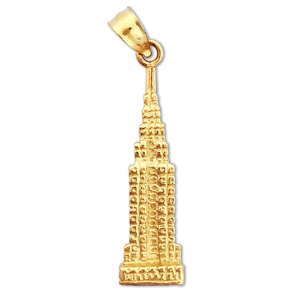 585 Gold 3D Empire State Building Charm