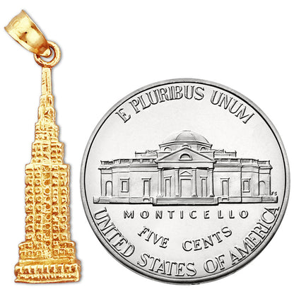 585 Gold 3D Empire State Building Charm