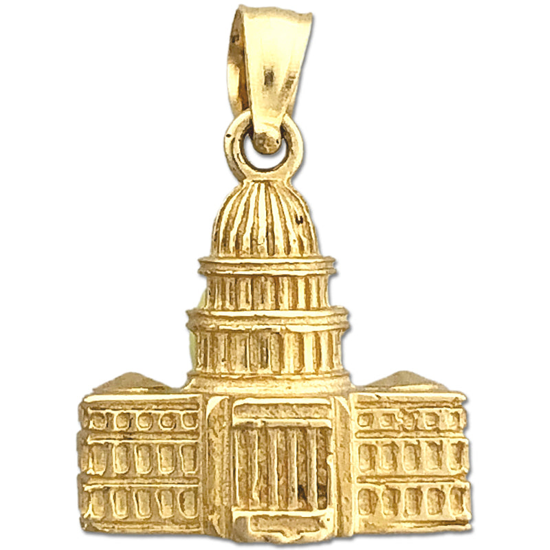 14K Gold 3D Washington DC US Kapitol Gebäude Charm