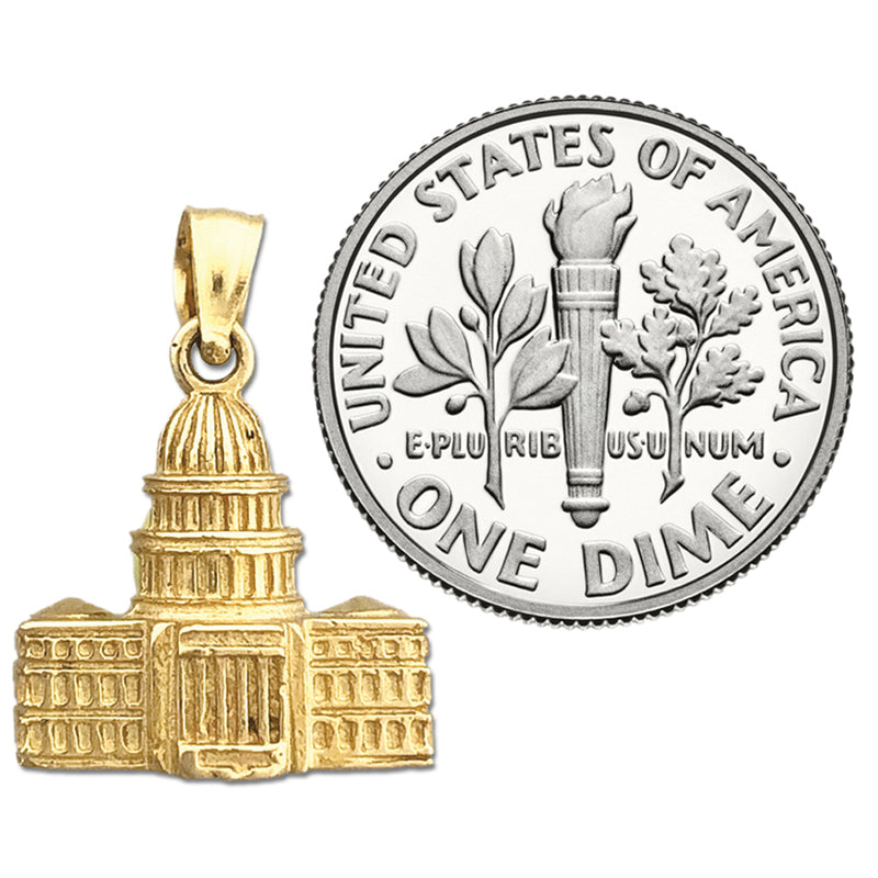 14K Gold 3D Washington DC US Kapitol Gebäude Charm