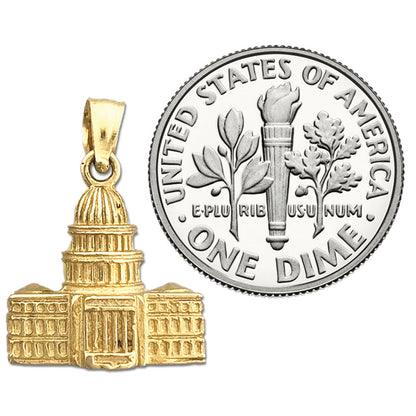 14K Gold 3D Washington DC US Kapitol Gebäude Charm
