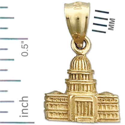14K Gold 3D-Charm „US Capitol Building Washington DC“