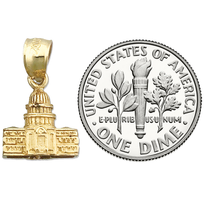 14K Gold 3D-Charm „US Capitol Building Washington DC“