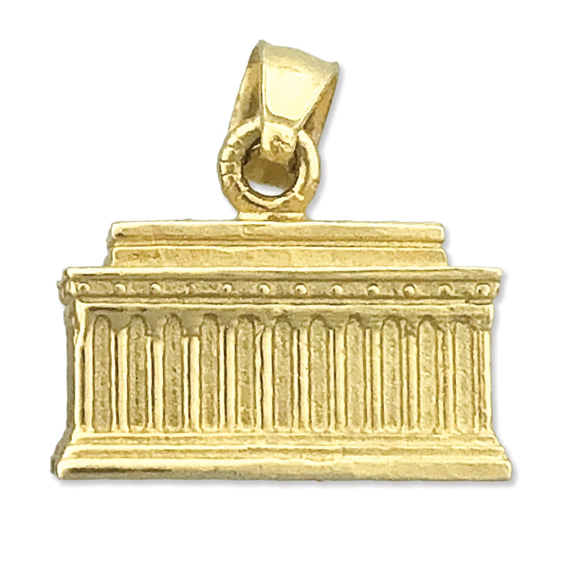 14K Gold Lincoln Memorial Charm Washington DC 3D