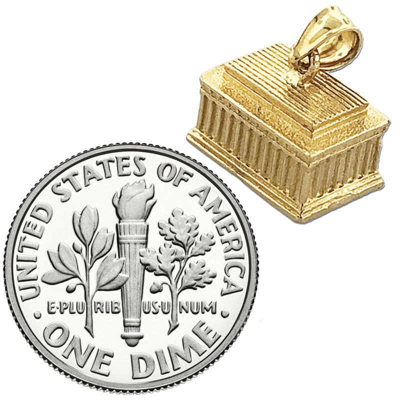 14K Gold Lincoln Memorial Charm Washington DC 3D