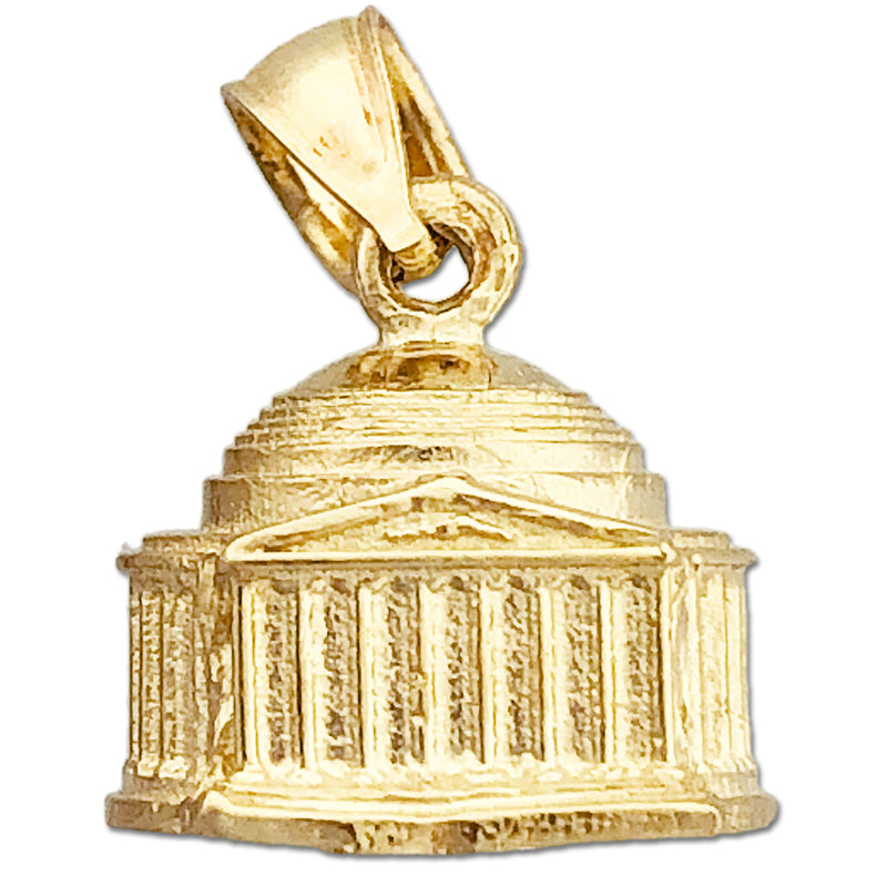 14K Gold 3D Washington DC Jefferson Memorial Charm-Anhänger