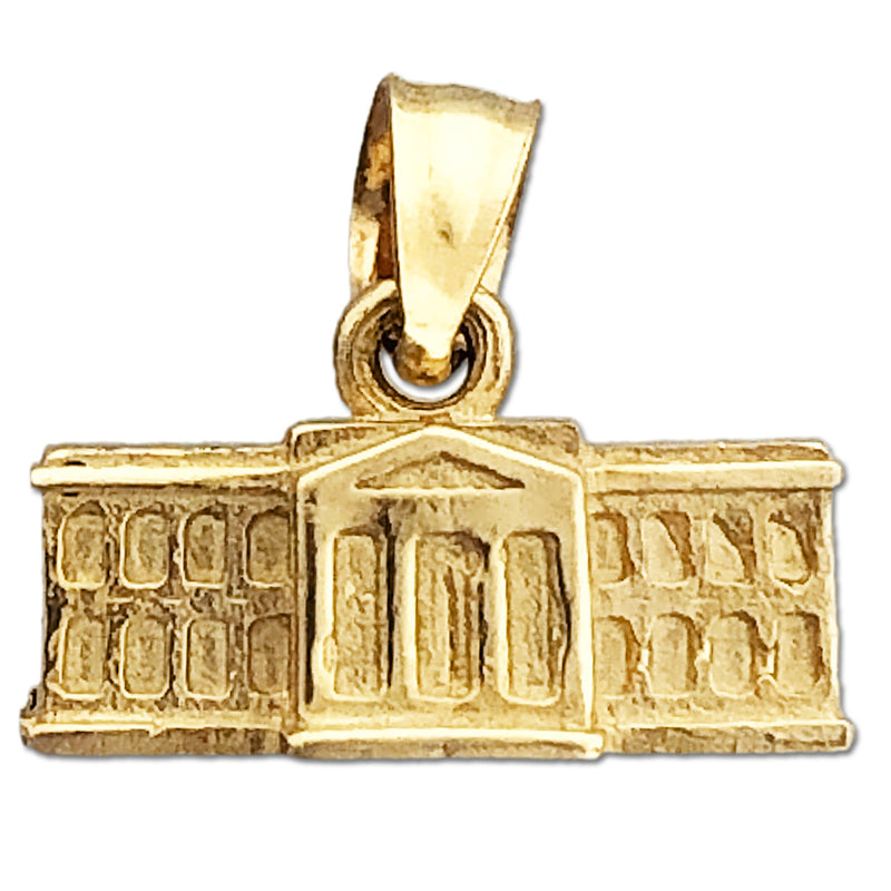 14K Gold 3D Weißes Haus Washington DC Charm