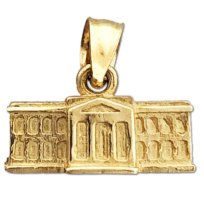 14K Gold 3D Weißes Haus Washington DC Charm
