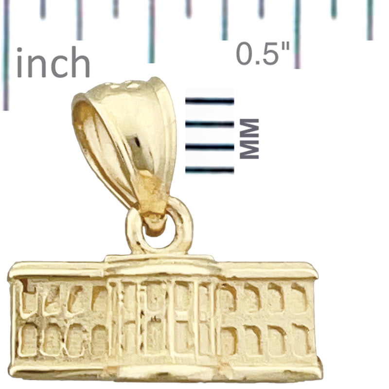 14K Gold 3D Weißes Haus Washington DC Charm