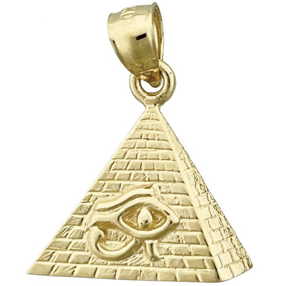 14K Gold Auge des Horus Ägyptische Pyramide Charm