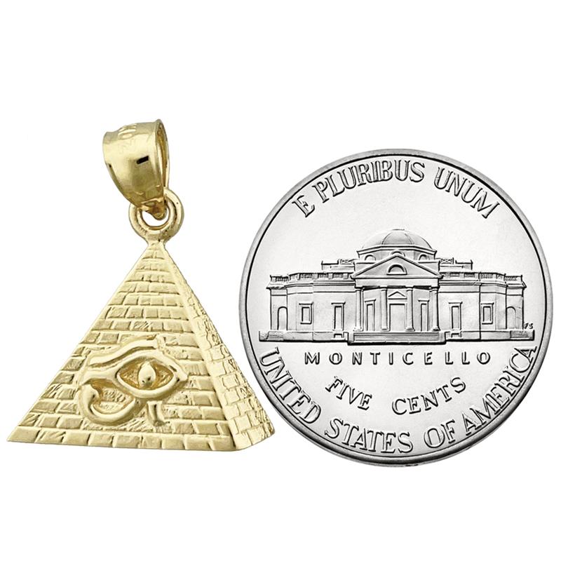 14K Gold Auge des Horus Ägyptische Pyramide Charm