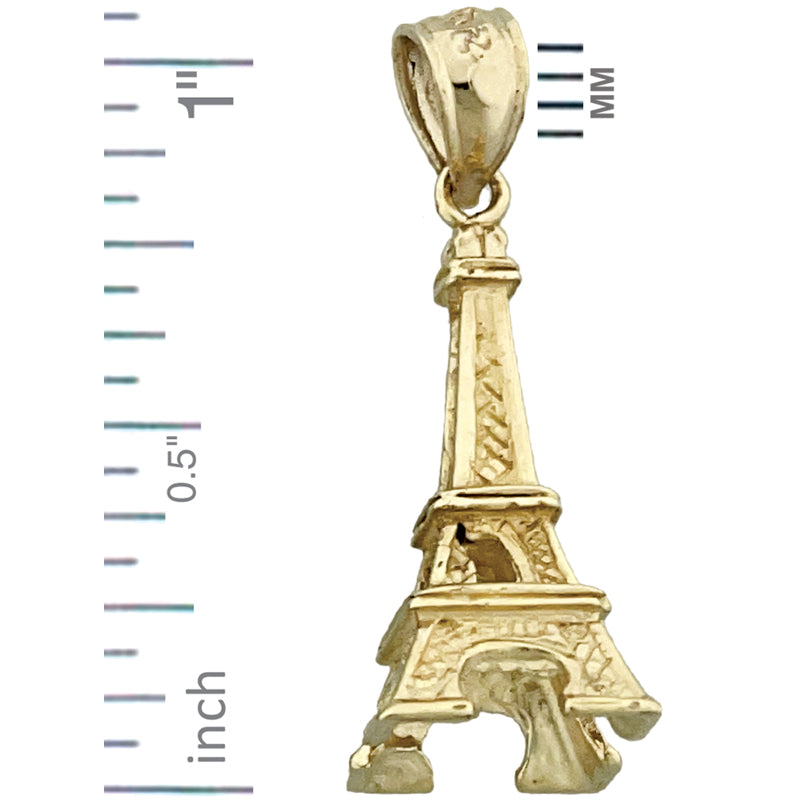 14K Gold 3D-Eiffelturm-Charm
