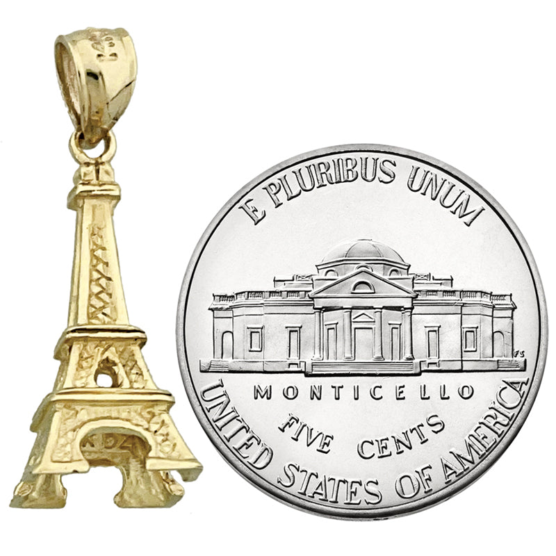 14K Gold 3D-Eiffelturm-Charm
