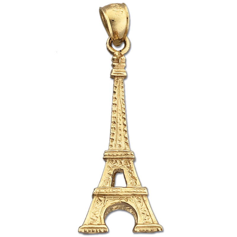 14K Gold 3-D Eiffelturm-Anhänger