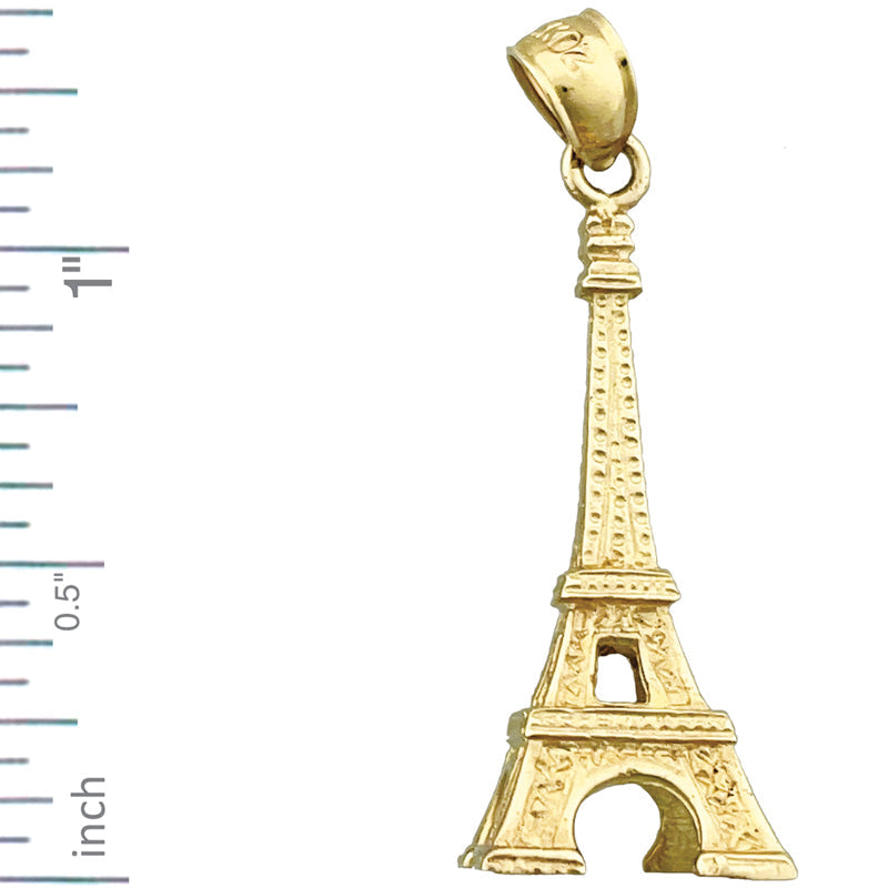 14K Gold 3-D Eiffelturm-Anhänger