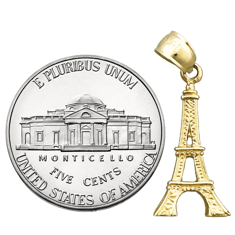 14K Gold 3D Eiffelturm-Paris-Charm