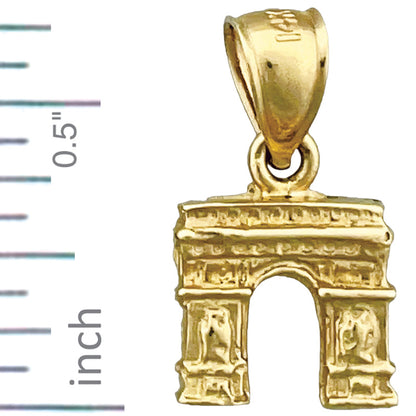 585 Gold 3D-Charm Arc de Triomphe