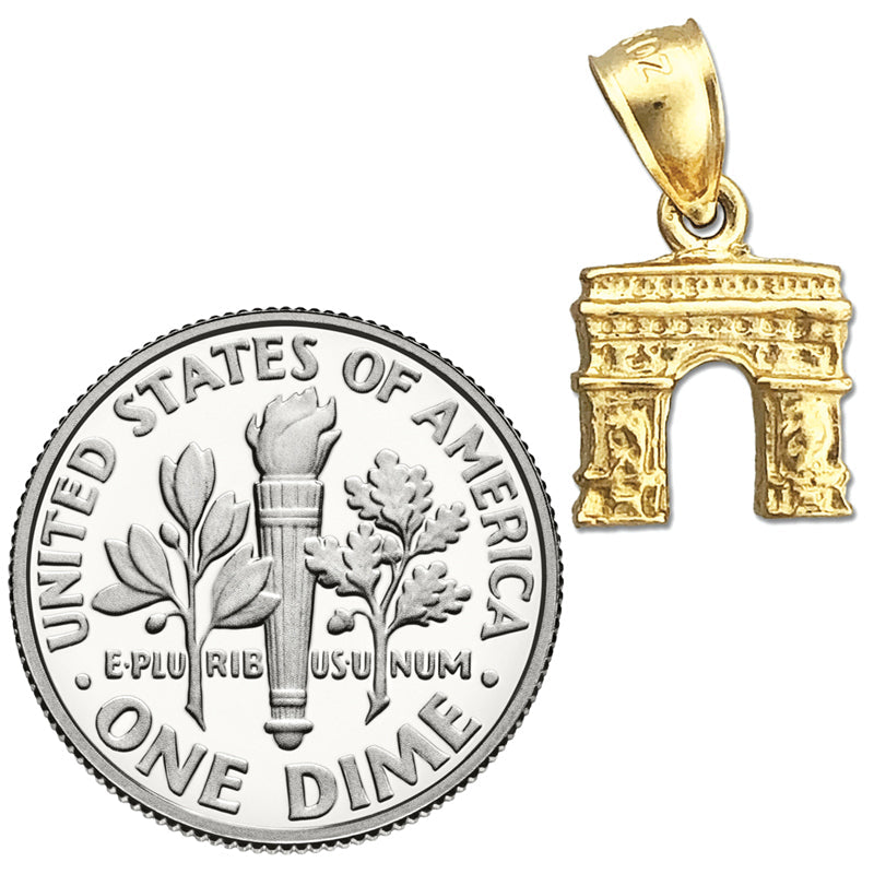 585 Gold 3D-Charm Arc de Triomphe