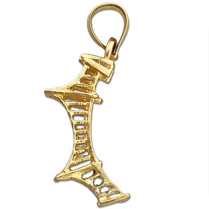 14K Gold 3D Mackinac-Brücke Charm