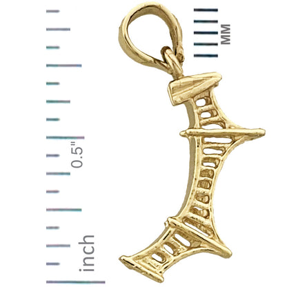 14K Gold 3D Mackinac-Brücke Charm