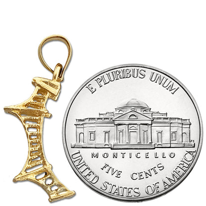 14K Gold 3D Mackinac-Brücke Charm