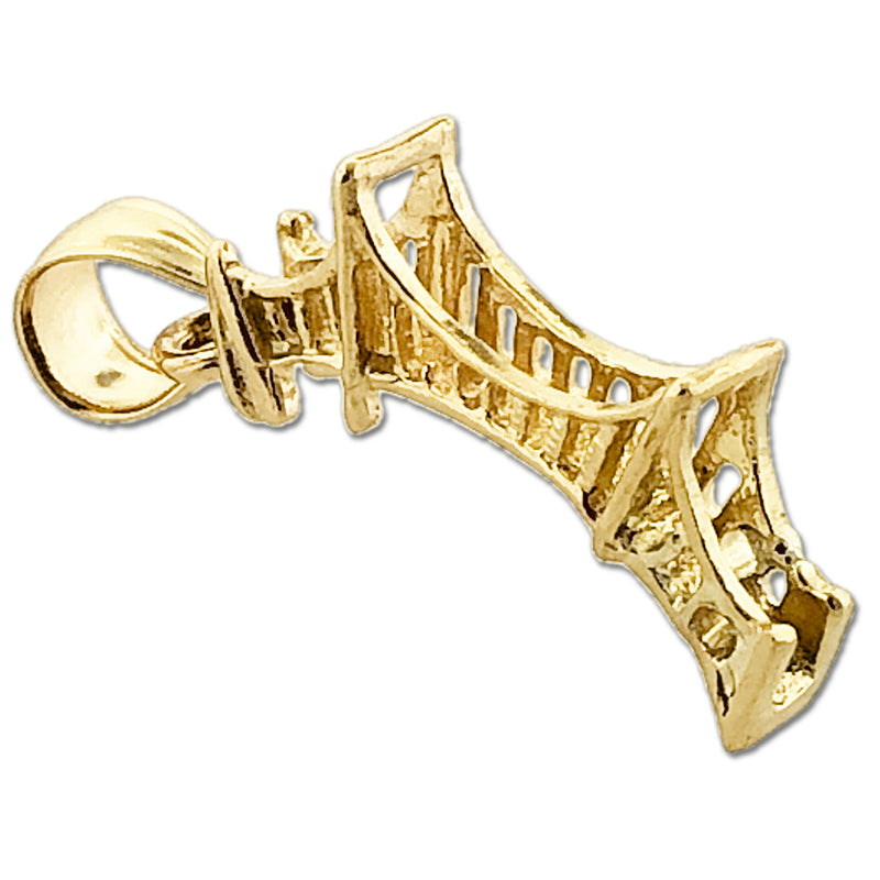 14K Gold 3D Mackinac-Brücke Charm