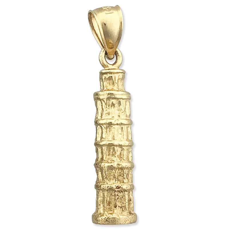 14K Gold 3D Charm „Schiefer Turm von Pisa" Italien