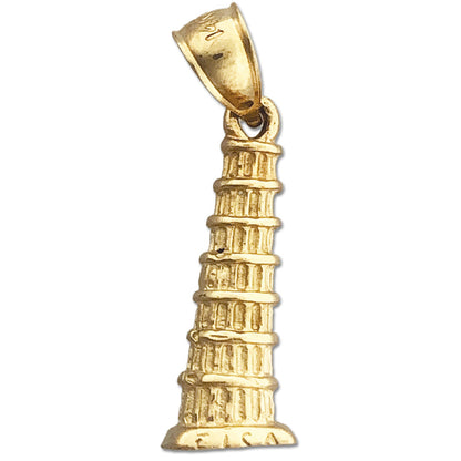 14K Gold 3D Charm „Schiefer Turm von Pisa" Italien