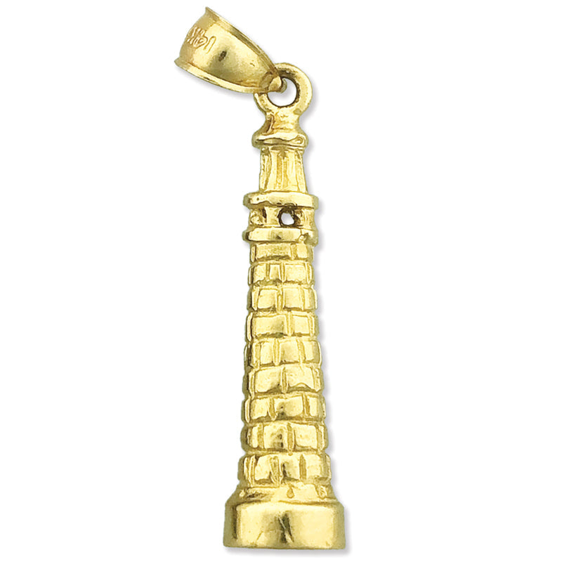 14K Gold 3D Charm „Schiefer Turm von Pisa" Italien