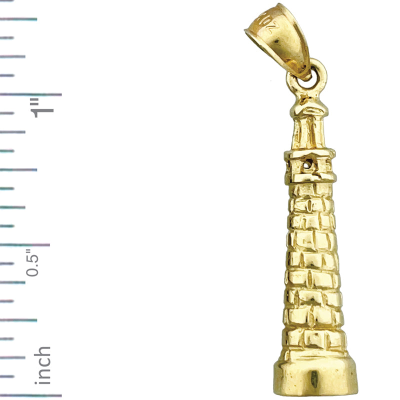 14K Gold 3D Charm „Schiefer Turm von Pisa" Italien