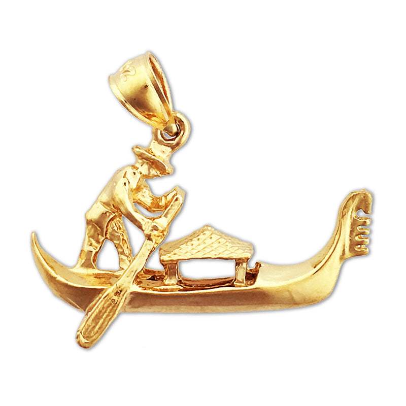 14K Gold 3D-Gondel-Anhänger „Venedig Italien“